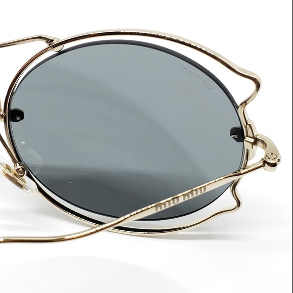 Miu Miu Sunglasses Butterfly Pale Gold Frame - Picture 6 of 8